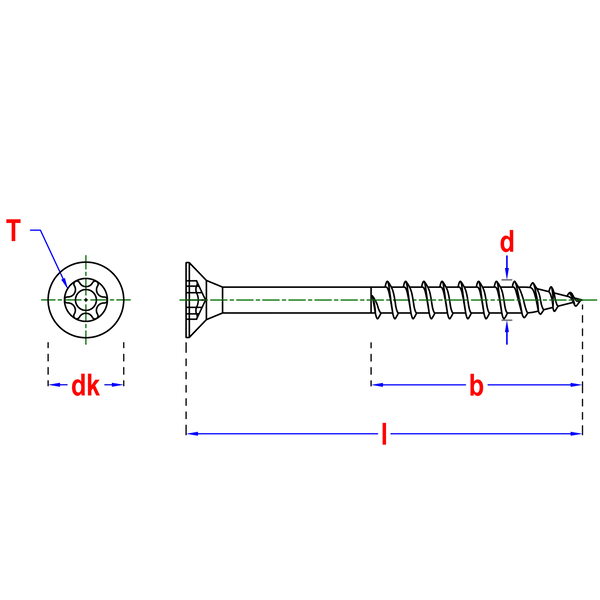 PGB-Fasteners spaanplaatschroef 3x30mm deeldraad torx 10 verzinkt gehard staal vensterdoos - Bouwshop Utrecht