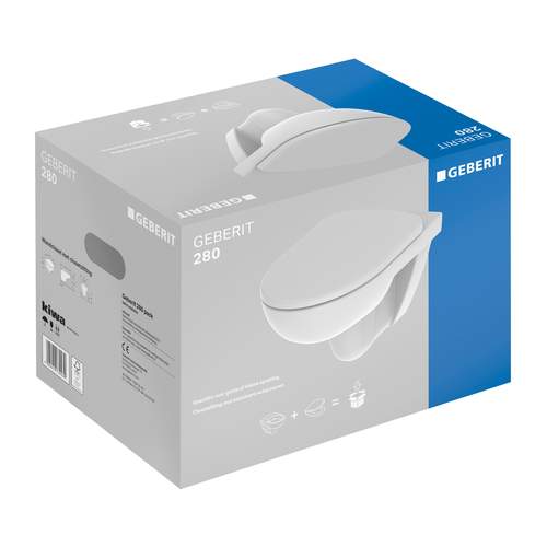 Geberit Wandcloset – D-vormig Diepspoel met Hard Wit Closetzitting