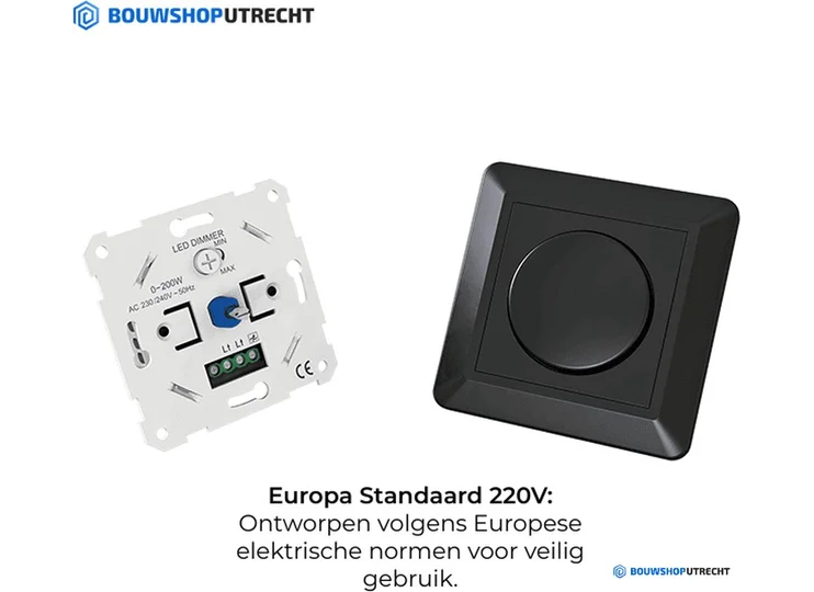 Flush-mounted Wall Dimmer - Central Plate + Cover Frame - Matt Colors