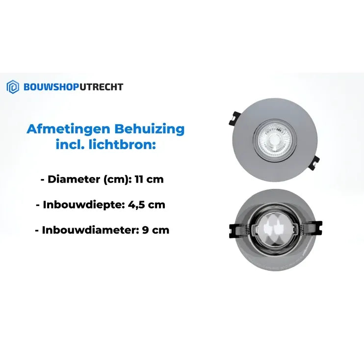 Bouwshop Utrecht - Dimbare inbouwspot - Grijs