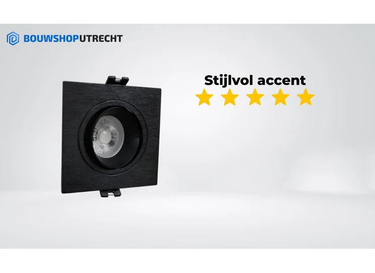 Bouwshop Utrecht - Dimbare Inbouwspot - Kantelbaar - Lampje naar keuze - Zwart