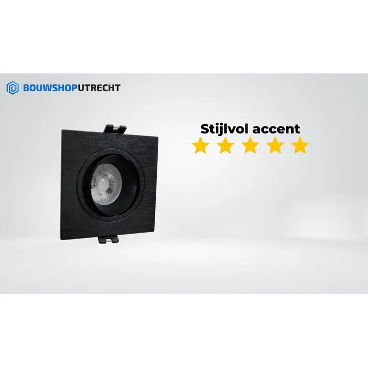 Bouwshop Utrecht - Dimbare Inbouwspot - Kantelbaar - Lampje naar keuze - Zwart