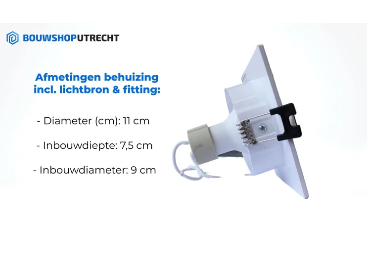 Bouwshop Utrecht - Dimmable recessed spotlight - Tiltable - Bulb of your choice - White