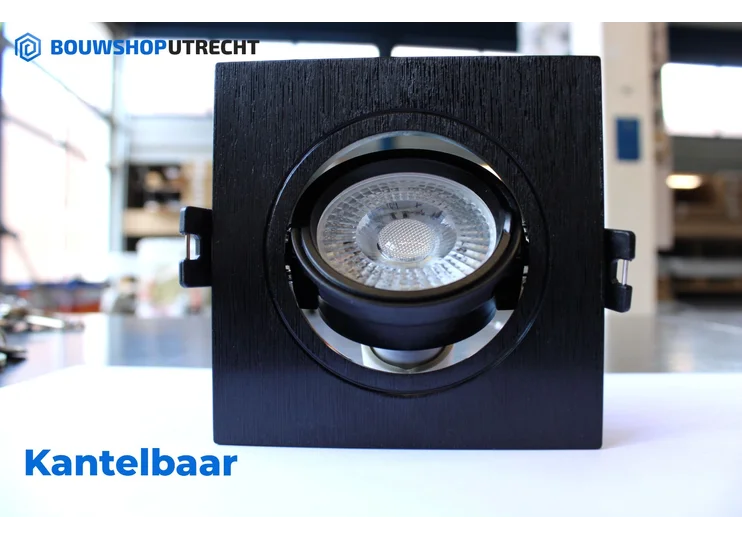 Bouwshop Utrecht - Dimbare Inbouwspot - Kantelbaar - Lampje naar keuze - Zwart