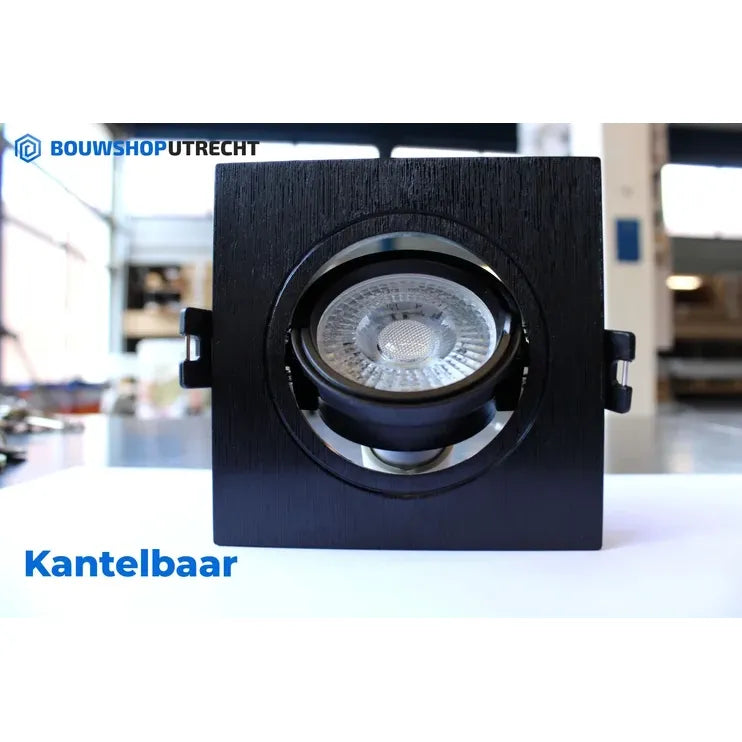 Bouwshop Utrecht - Dimbare Inbouwspot - Kantelbaar - Lampje naar keuze - Zwart