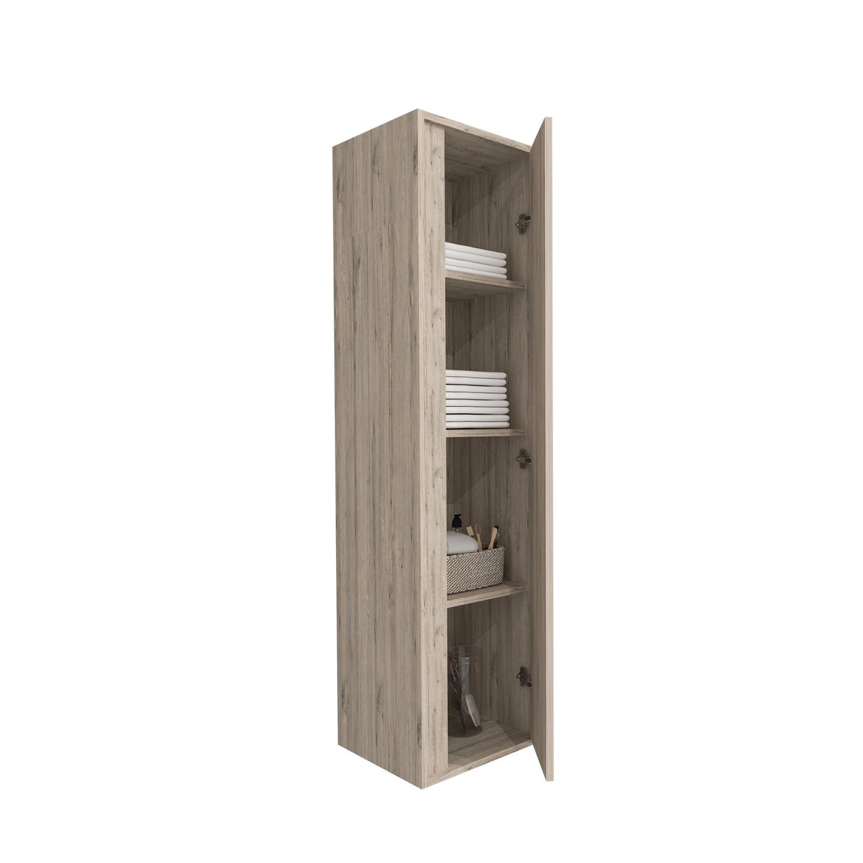 ALONI Sally kolomkast in licht hout, beschikbaar in twee afmetingen voor een moderne en natuurlijke badkamer.