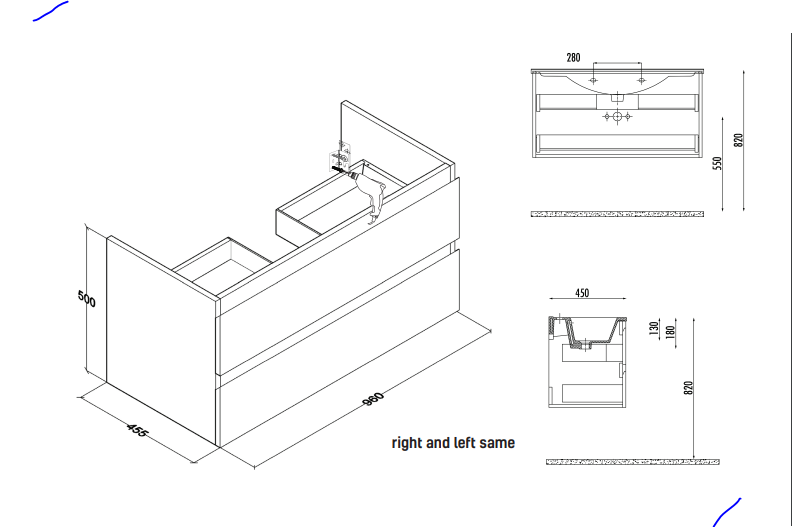Sally 100cm Onderkast - Strakke Badkamerkast - Mat Wit