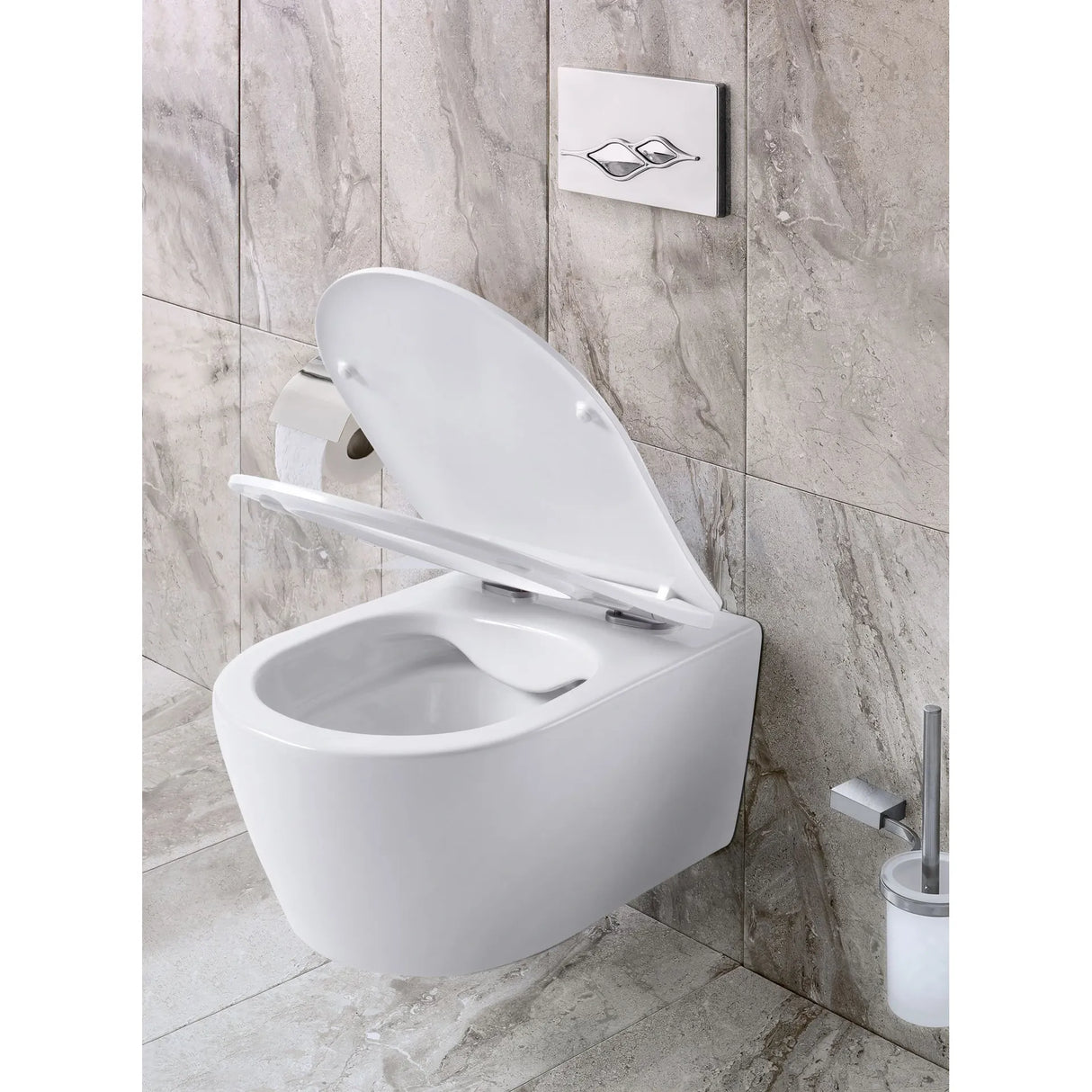 Aloni PRO Hangtoilet Randloos – Compact 49 cm – Soft Close & Quick Release – Glanzend Wit
