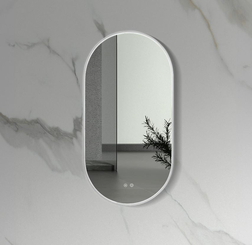 LED-Spiegel met Verwarming - Geborsteld RVS – Stijlvol & Condensvrij