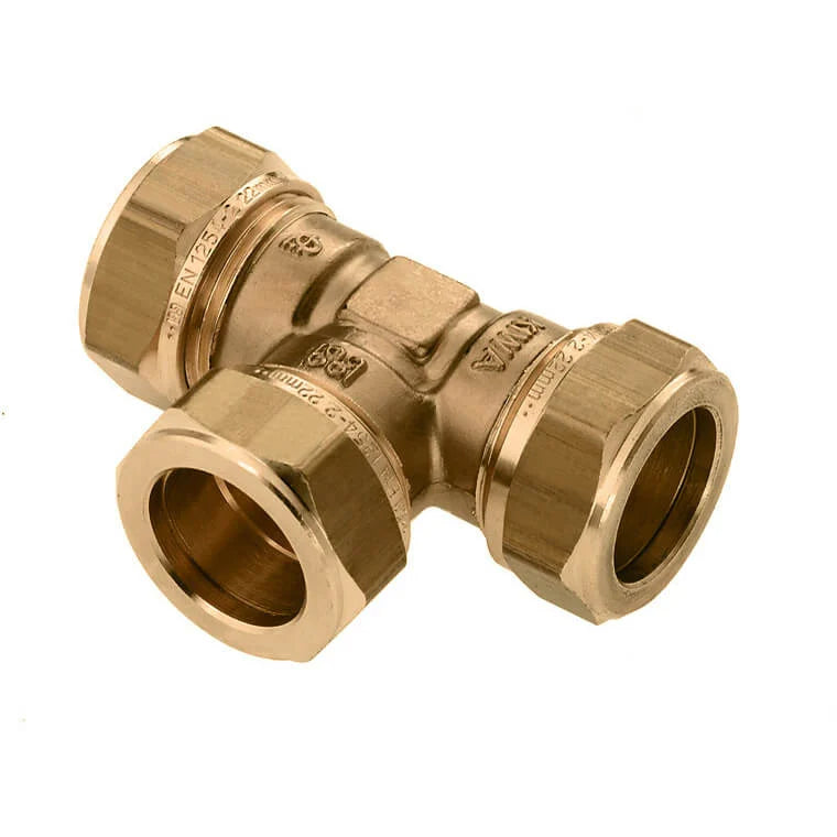 Bonfix - messing knelkoppeling - T-stuk - 15x12x15 mm