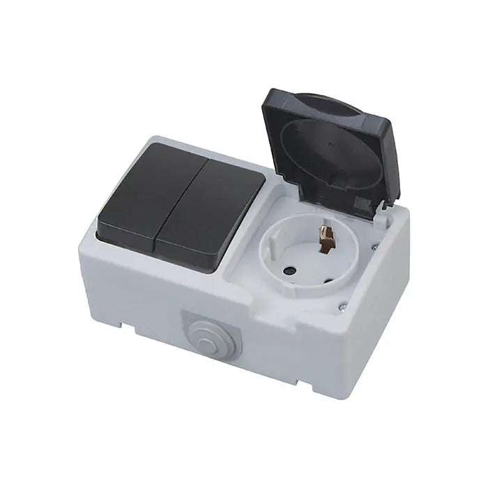 Buitenstopcontact met Serieschakelaar – IP54 - Geaard - Waterdicht