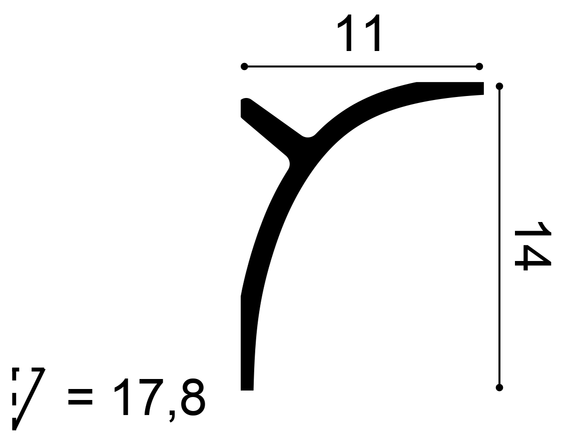 C991 Kroonlijst - 200x11x14 cm - Purotouch