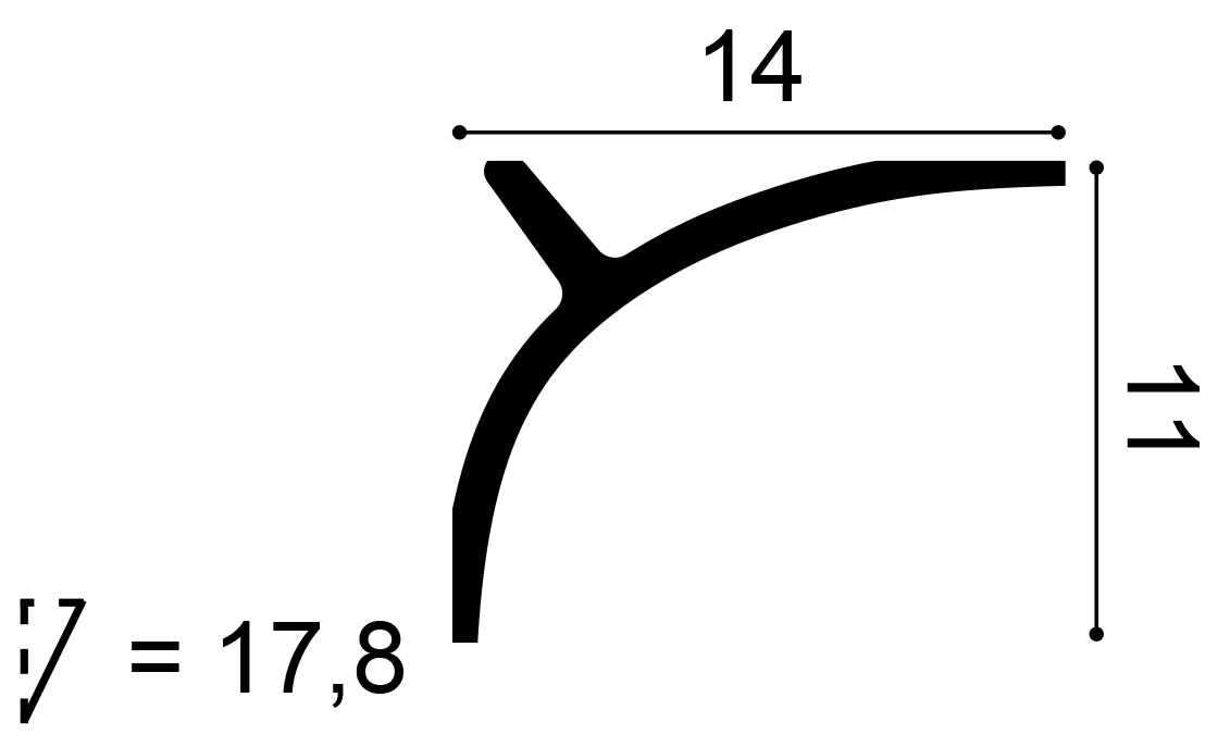 C991 Kroonlijst - 200x11x14 cm - Purotouch