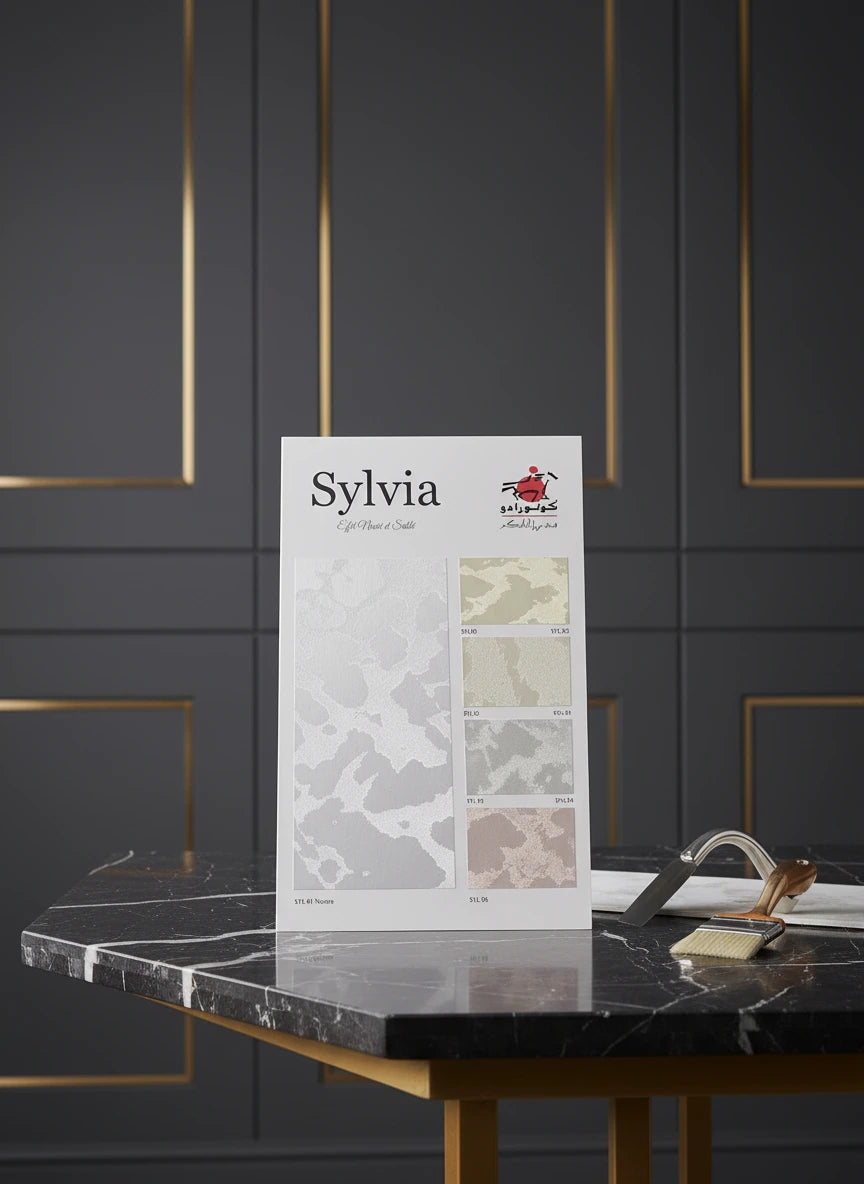 Colorado SYL 01 Sylvia decoratieve verf - zilver - ecologische verfpleister met zanderige en parelachtige uitstraling - milieuvriendelijke muurverf voor moderne en duurzame interieurs