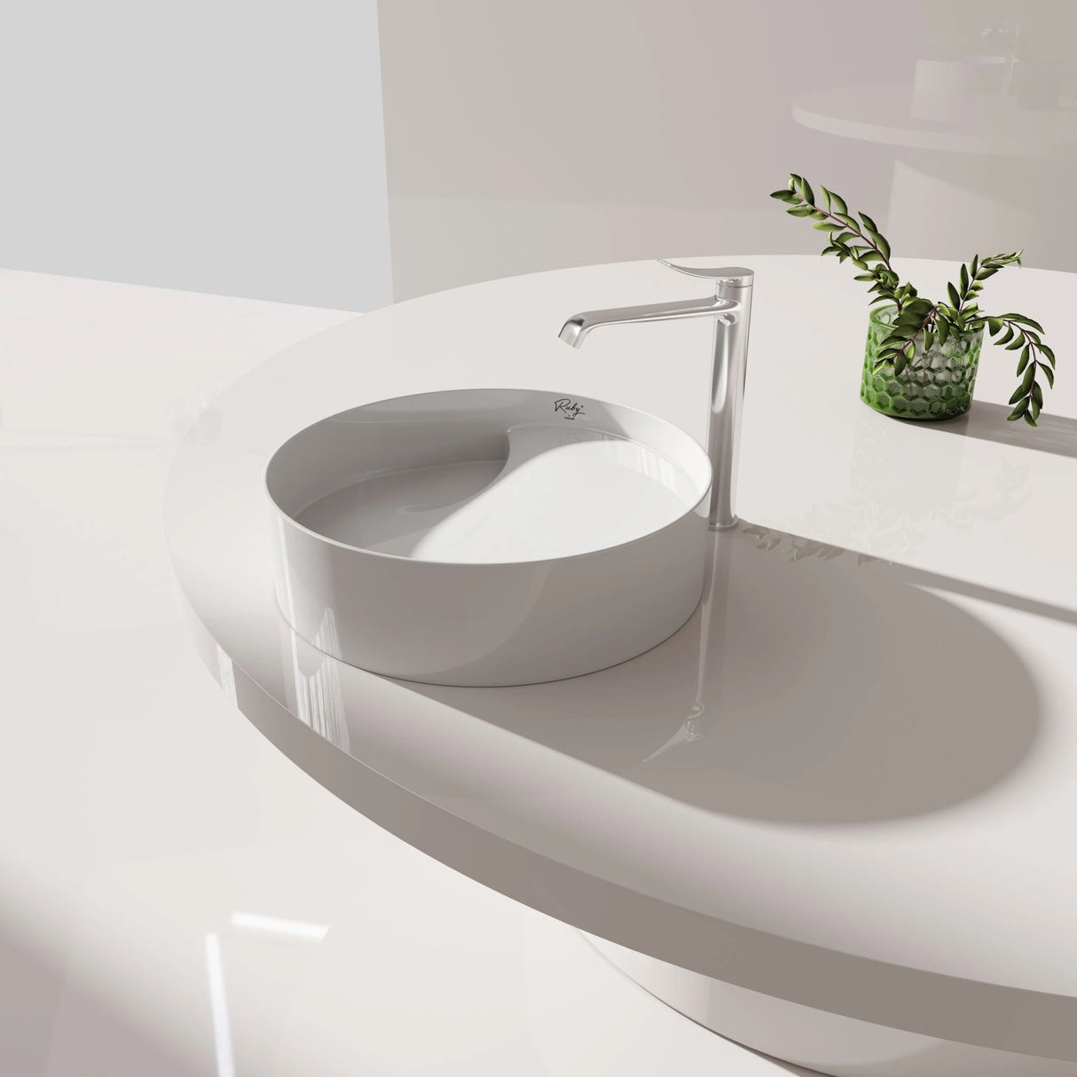 Creavit Ruby - Opbouw Waskom – 40x11 cm Glanzend Wit, Keramiek zonder Overloop