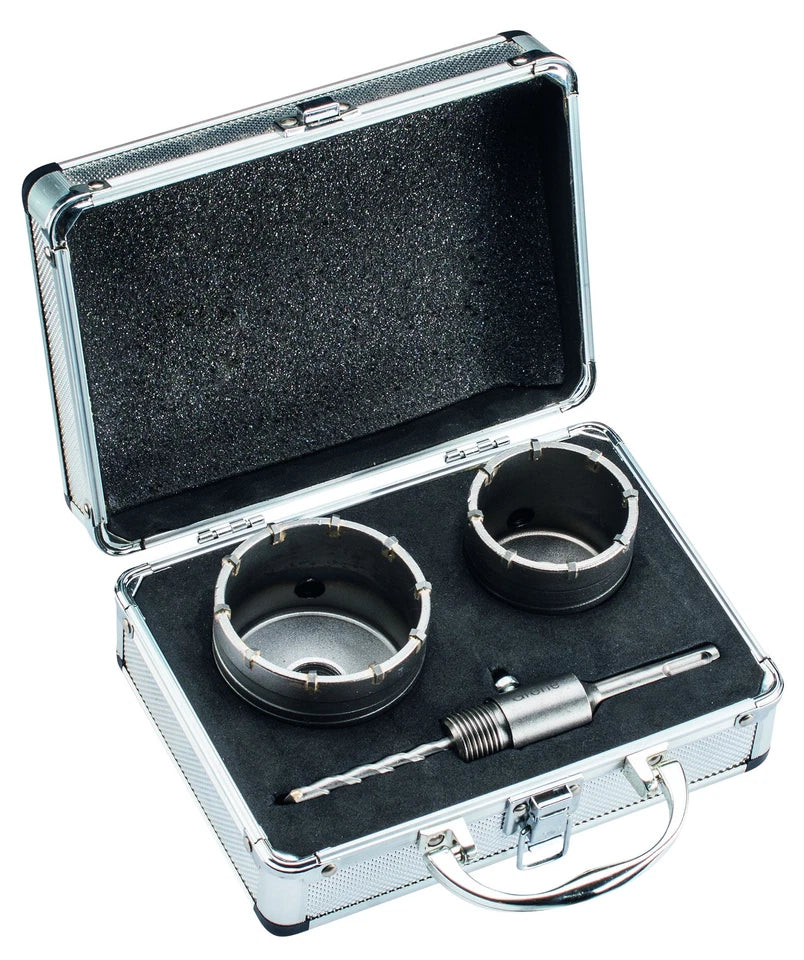 Diamantboorset - Boorset – 65 & 80 mm – SDS-PLUS – 2-delig met centreerboor & koffer