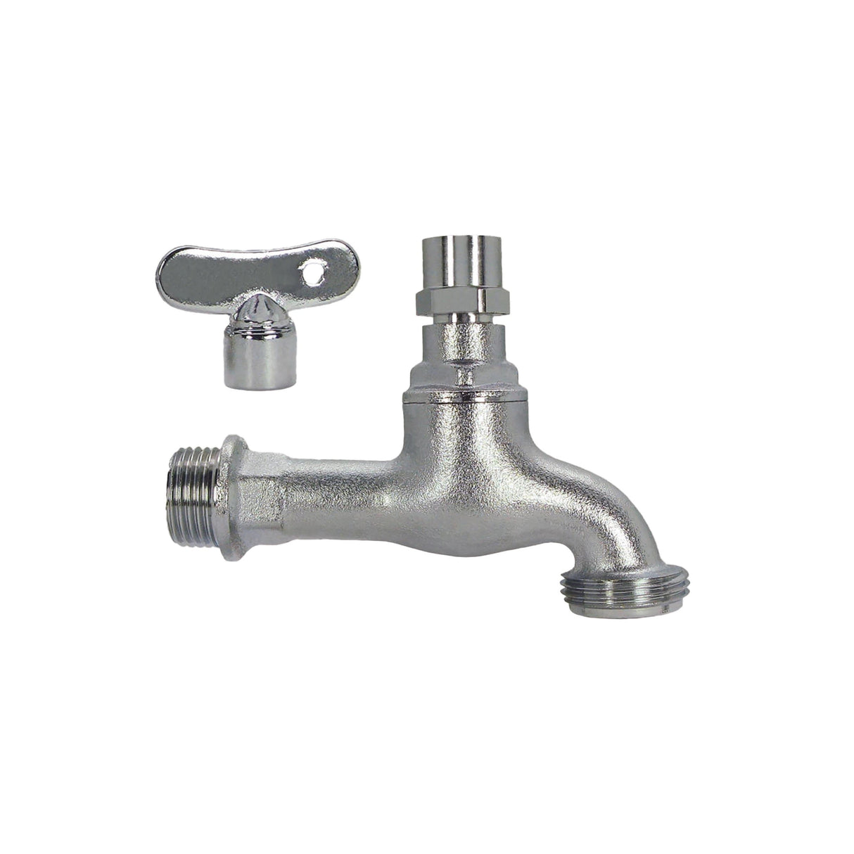 Messing dubbele dienstkraan met afneembare bedieningssleutel 1/2 inch aansluiting voor wasmachine en tuinslang - Bouwshop Utrecht