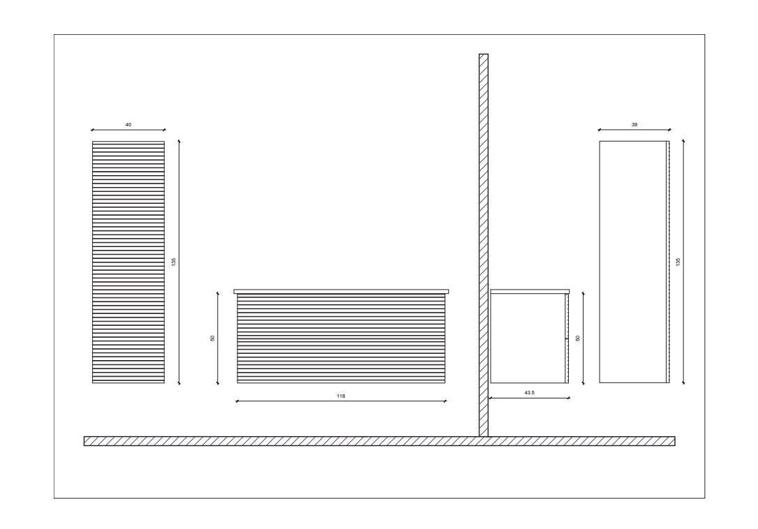 Elite Onderkast 120 cm – Licht Hout met Horizontaal Reliëf