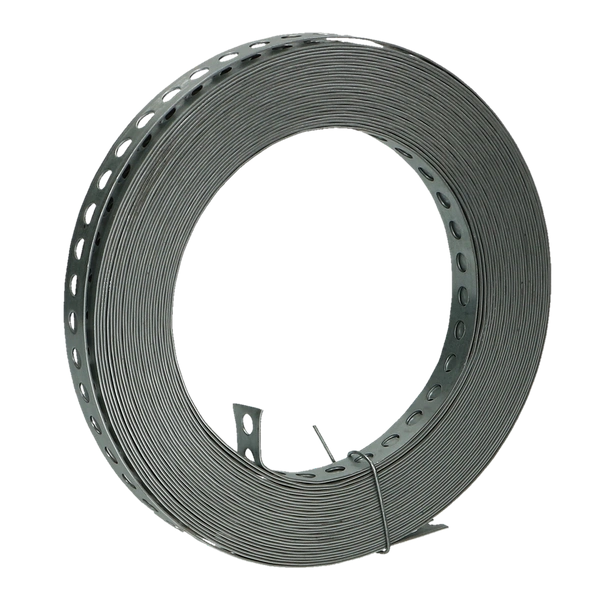 FG gaatjesband recht 17mm breed 0,8mm dik sendzimir verzinkt staal rol 10 meter - Bouwshop Utrecht