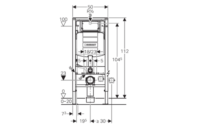 Geberit Duofix WC-element m. Sigma Inbouwreservoir - 12cm (UP320)
