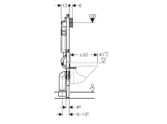 Geberit Duofix WC-element m. Sigma Inbouwreservoir - 12cm (UP320)