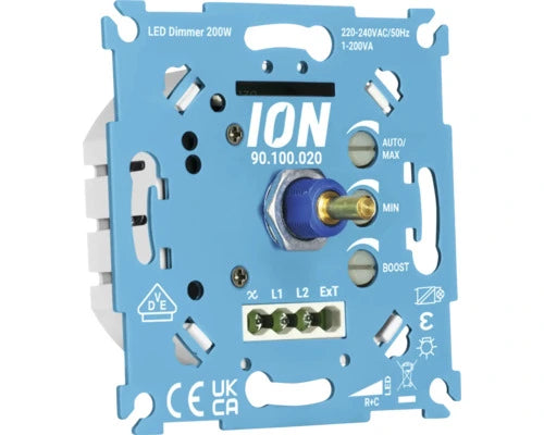 ION INDUSTRIES universele LED dimmer inbouw 0.3-200 Watt fase-afsnijding RC inclusief adapterset - Bouwshop Utrecht
