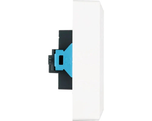 ION INDUSTRIES 2-voudig stopcontact half opbouw alpin wit glanzend met randaarde horizontale montage RAL 9016 - Bouwshop Utrecht