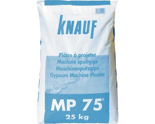 Knauf MP 75 is een machinepleister met een mooi glad eindresultaat door de fijne vulstoffen.