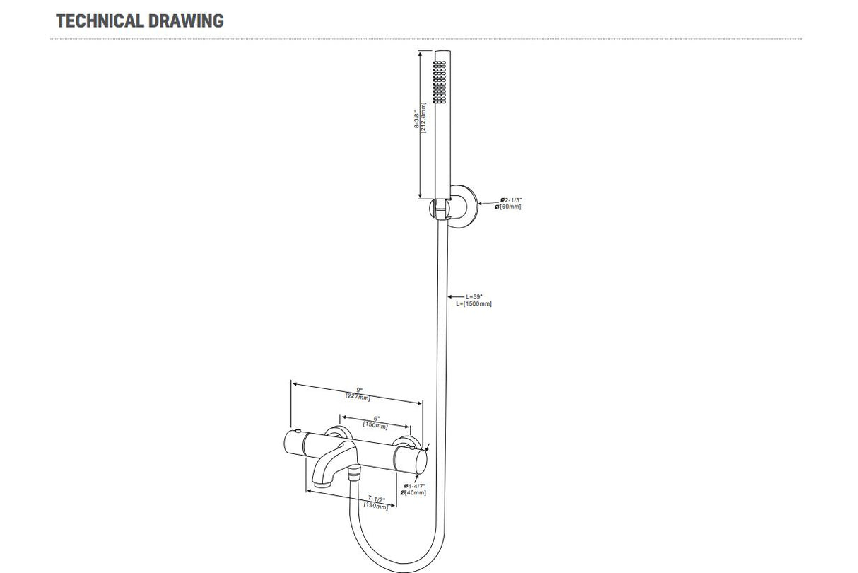 Thermostatische Bad/Douchekraan – Mat Zwart | Luxe