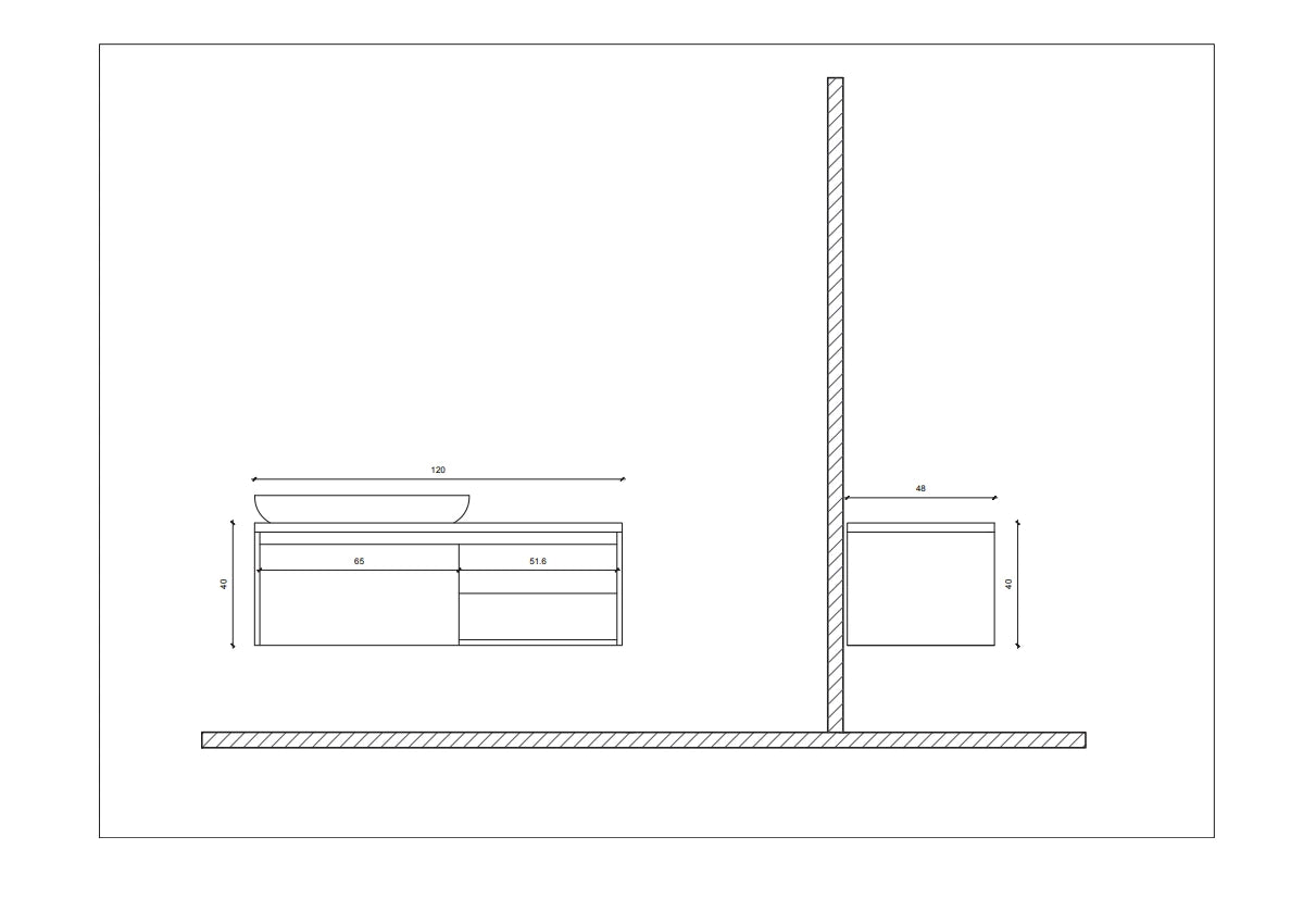 Ares - Onderkast 120cm – Licht Hout eiken