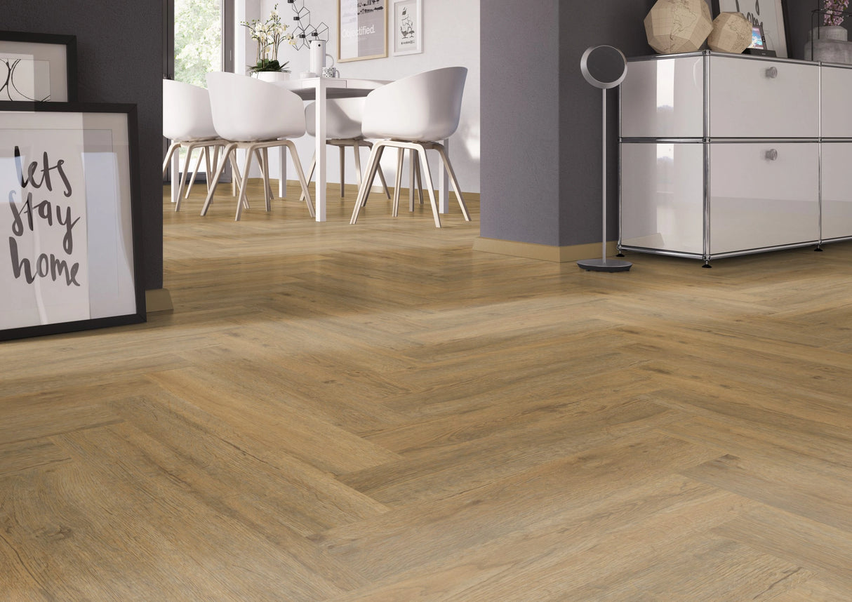 Oneflor Royal Oak Natural visgraat PVC klikvloer rigid core 4.5mm eiken - Bouwshop Utrecht