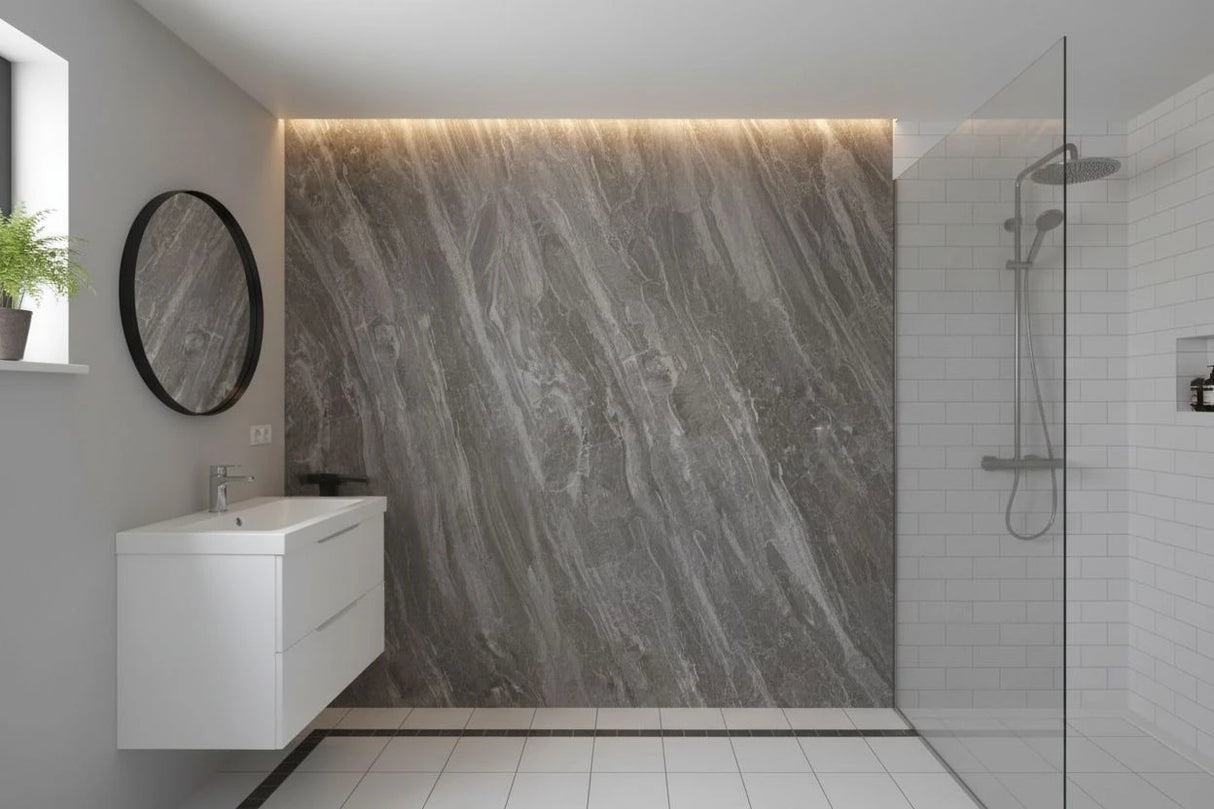 PVC Paneel Mat - Marmerlook Montorio – 2800x1220x3 mm – Waterdicht - Flexibel