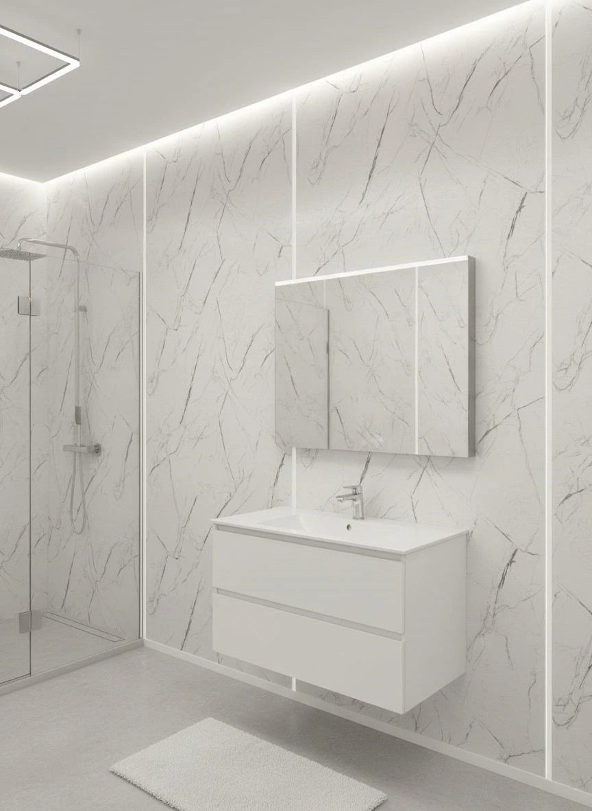 PVC Paneel Mat - Marmerlook Sassari – 2800x1220x3 mm – Waterdicht - Flexibel