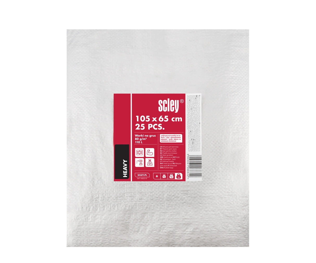 Scley Rubble Bags White – 110L