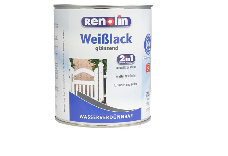 Renolin - Wit lak glanzend 2in1 – Hoogdekkende Primer en Lak voor Binnen & Buiten