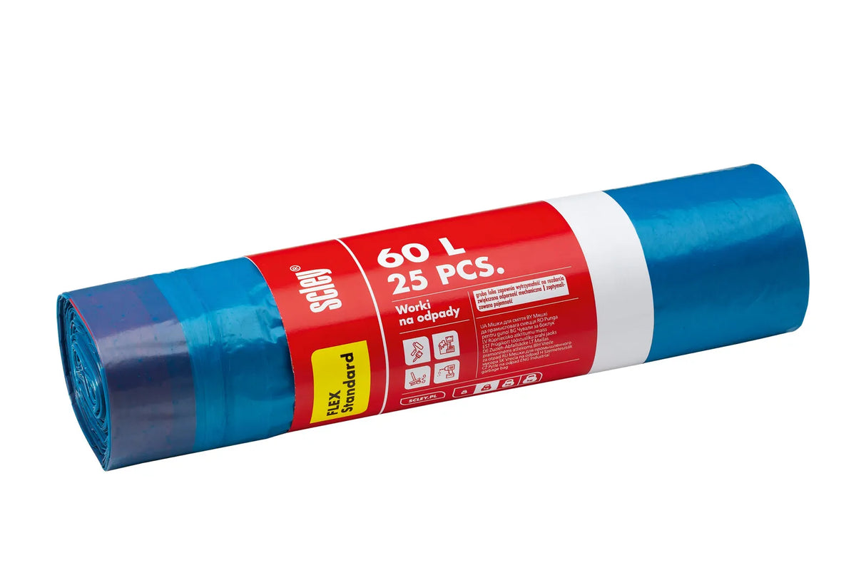 Scley - Afvalzakken 60L met Sluitband - 10 Stuks