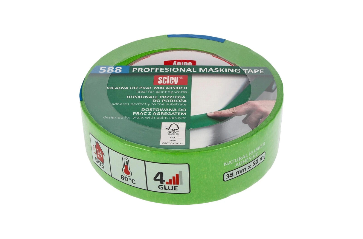 Scley - Afplaktape 588 - Groen – 38 mm x 50 m