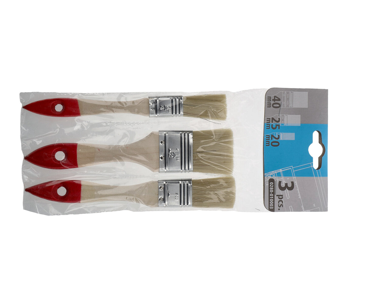 Set of 3 Flat Brushes – Various Widths