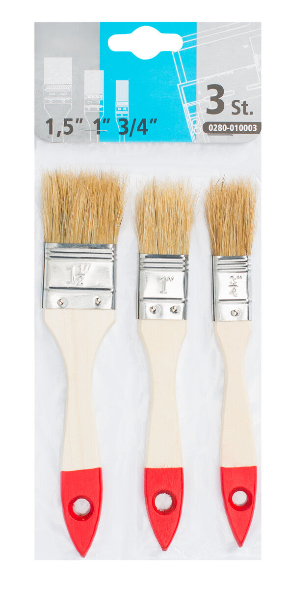 Set of 3 Flat Brushes – Various Widths
