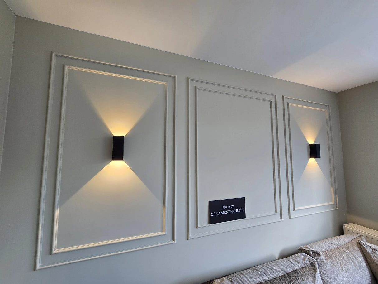 HW1 smalle decoratieve wandsierlijst en raamlijst, wit polystyreen, 2 meter lengte.