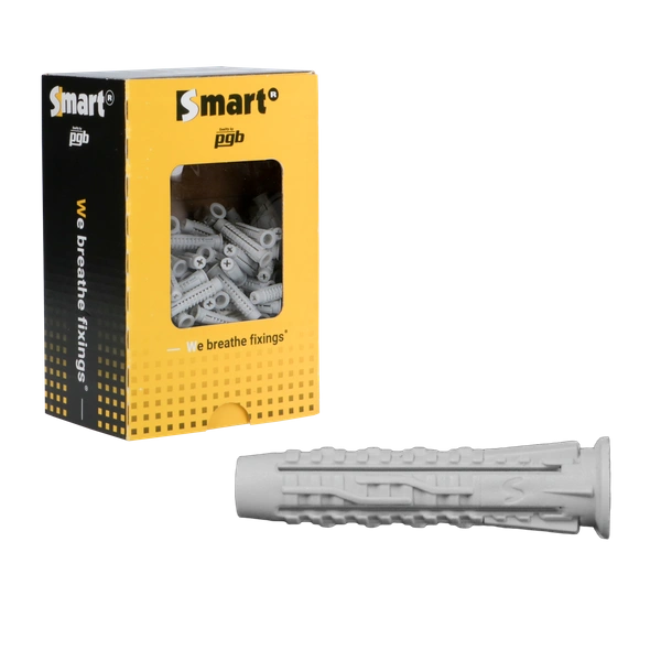 Smart XUP nylon universeelplug 5x25 grijs met 4 spreidzones in vensterdoos.