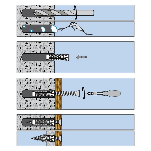 Smart XUP nylon universeelplug 5x25 grijs met 4 spreidzones in vensterdoos.
