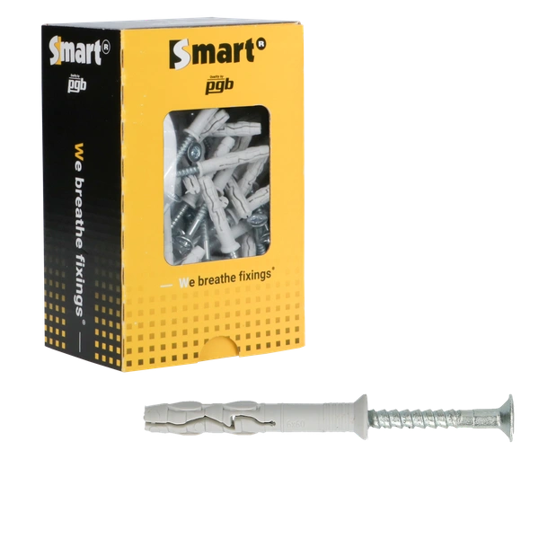 Smart nagelplug 5x40mm met verzonken boord nylon PZ2 verzinkt voor doorsteekmontage - Bouwshop Utrecht