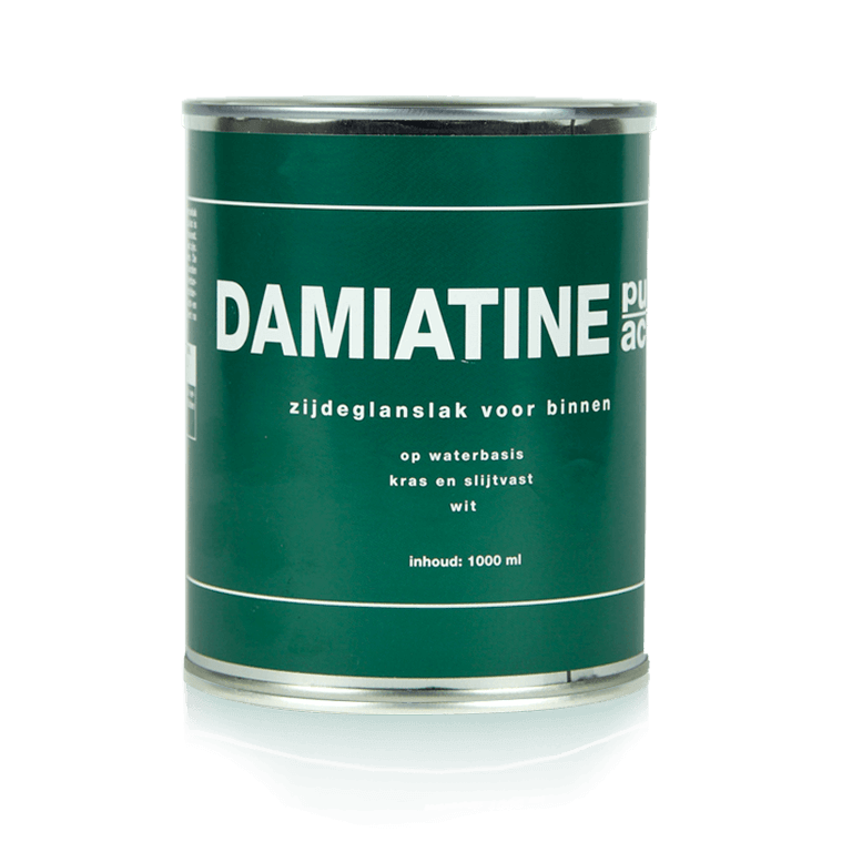Damiatine Kras- en Slijtvaste Zijdeglanslak - 1000 ml - Binnen - Wit Waterbasis