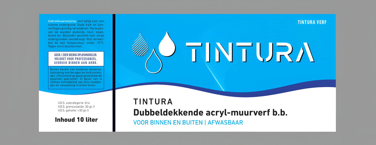 Tintura - Dubbeldekkende Muurverf – Voor Binnen en Buiten - Wit