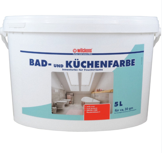 Wilckens Bad- und Küchenfarbe 5 l – schimmelresistente Innenfarbe für feuchte Räume