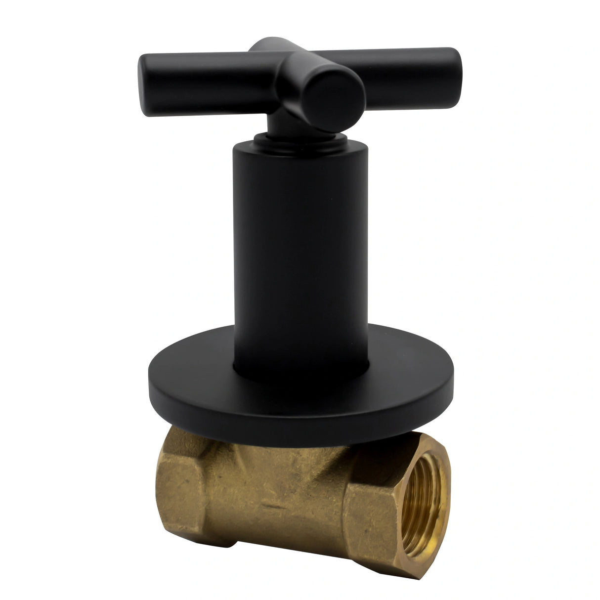 ALONI Cross inbouw hoekstopkraan in mat zwarte uitvoering met 1/2" aansluiting.