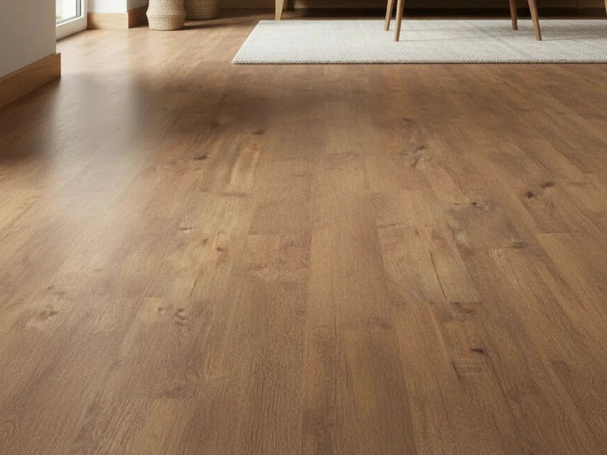 Beautifloor Regione Veneto plak PVC plank (Dryback) in warm bruin eiken – sfeerfoto in interieur