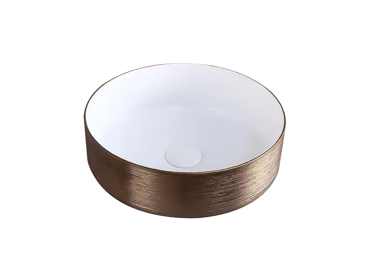 ALONI Turo Opbouw Waskom met Reliëf 36 cm Keramiek Goud, Koper, Zilver of Zwart - foto 2