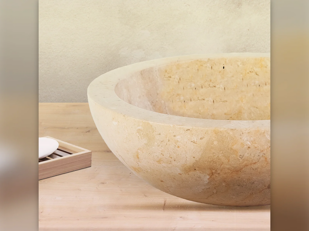 Natuurstenen Waskom Volledig Gepolijst Marmer 35 x 12 cm Crème, Grijs of Zwart - foto 6